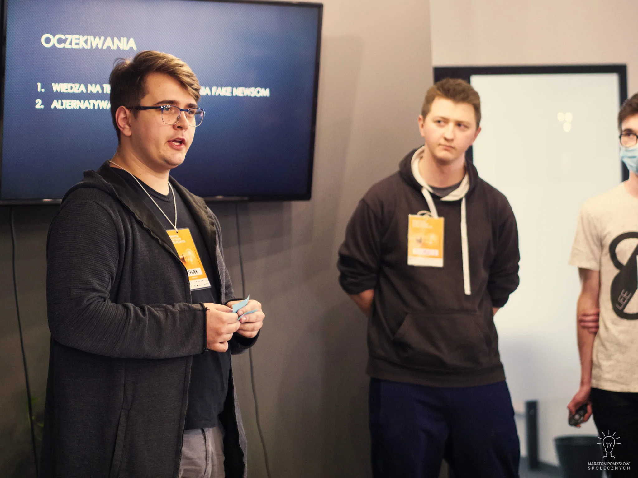 Prezentacja zespołu Trzej Muszkieterowie podczas Maratonu Pomysłów Społecznych