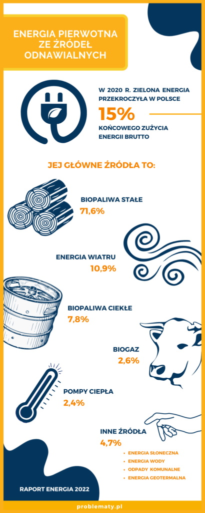 Infografika - energia pierwotna ze źródeł odnawialnych